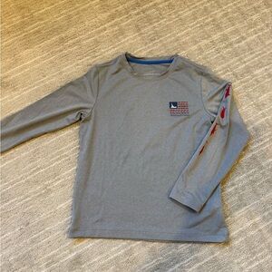Vineyard Vines Gray Long Sleeve Kids Tee - Athletic Material